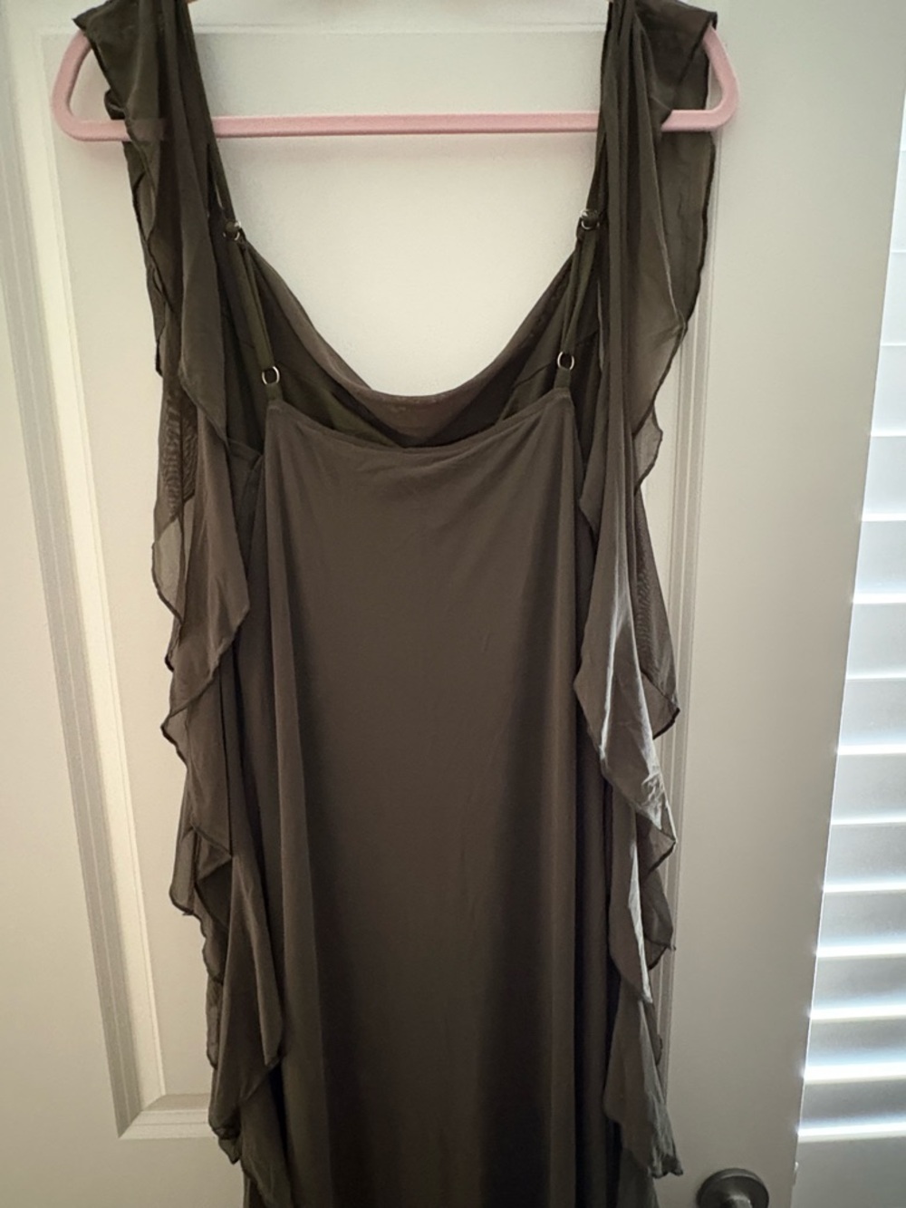 NWT-Olive Ruffle Detail Maxi Dress - Bridesmaid Women's